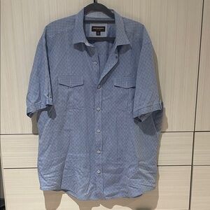 Johnston & Murphy Light Blue Casual Button-Down Shirt